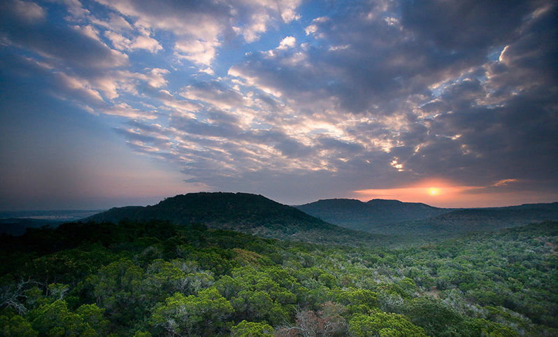 Hill Country View with Sunset